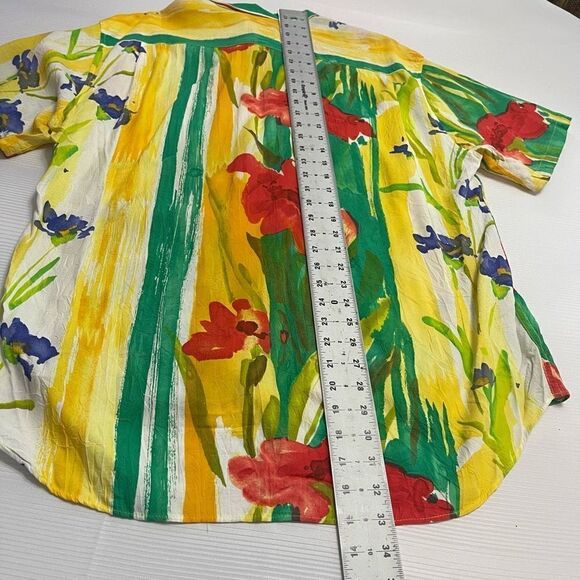 Jams World Hawaiian Floral Short Sleeve Button Up Shirt Size Large - Picture 5 of 10